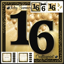 16th Birthday Black and Gold