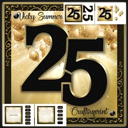25th Birthday Black and Gold