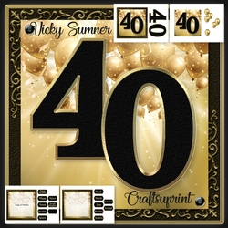 40th Birthday Black and Gold