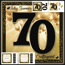 70th Birthday Black and Gold