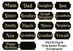 Black and Gold Family Sentiment Tags