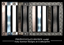 Metal Effect Frames with Screw Heads set of 6