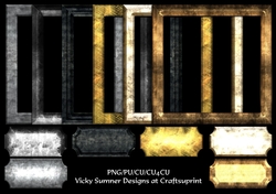 Medieval Stone and Metal Effect Frames with Tags