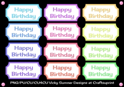 Pastel Polka Dot Happy Birthday Tag