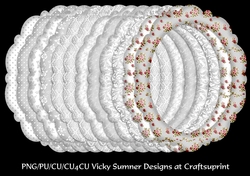 Grey and White Fancy Oval Frame set of 12