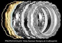 Gilded Scolloped Oval Frames set of 12