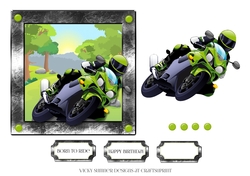 Born to Ride Green Motorbike