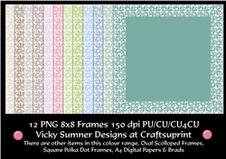Natural 8x8 Ornate Border Digital Paper