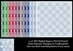 Frosted Edge Snowflake 8x8 Digital Paper