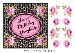 Pink and Black Floral Daughter