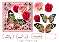 Soft Butterfly and Roses