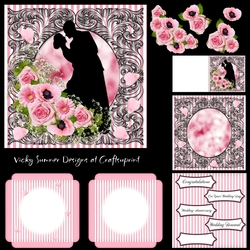 Pink Floral Wedding Silhouette