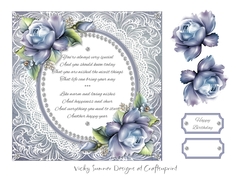 Birthday Verse Floral Blue