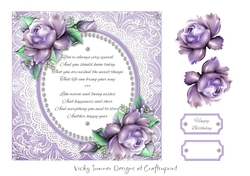 Birthday Verse Floral Lilac