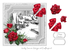Winter Scene Red Floral 1