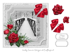 Winter Scene Red Floral 2