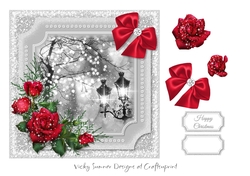 Winter Scene Red Floral 4