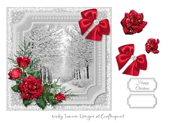 Winter Scene Red Floral 5