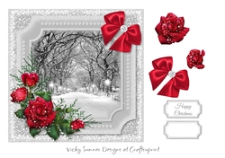 Winter Scene Red Floral 6