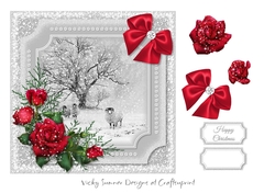 Winter Scene Red Floral 7