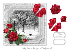 Winter Scene Red Floral 8