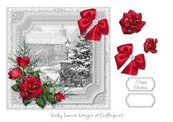 Winter Scene Red Floral 9