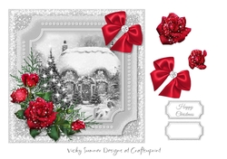 Winter Scene Red Floral 10