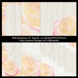 Pink Romance 8x8 Digital Paper set of 6