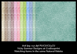 Natural Damask 8x8 Digital Paper