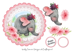 Elephant Scolloped Topper