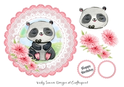 Panda Scolloped Topper