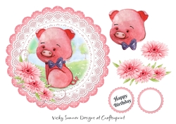 Pig 2 Scolloped Topper