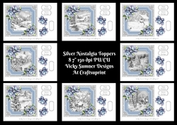 Silver Nostalgia 7x7 Toppers set of 8