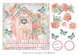 New Home Floral 7x7 Topper