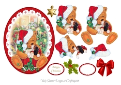 Vintage Christmas Teddy Topper 3