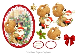 Vintage Christmas Teddy Topper 4