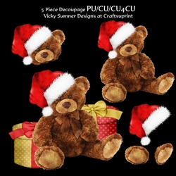Teddy Bear and Presents Decoupage