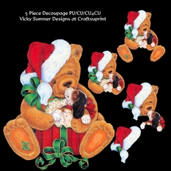 Vintage Christmas Teddy Decoupage 