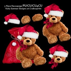 Teddy Bear with Toy Sack Decoupage 