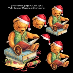 Vintage Christmas Teddy Decoupage