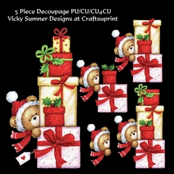 Teddy Present Pile Decoupage 