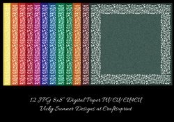Inlay Frame Textured Digital 8x8 Papers in Autumn Fall Colours set of 12