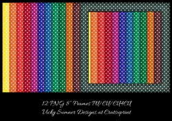 Polka Dot Frame in Autumn Fall Colours set of 12