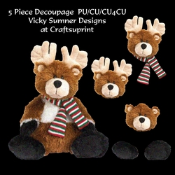 Reindeer Teddy Decoupage