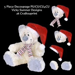 White Teddy Decoupage