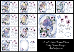 Winter Scene A5 Toppers set of 10 Plus Insert