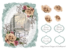 Teal Winter Scene A5 10