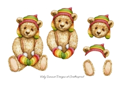 Rainbow Teddy Decoupage