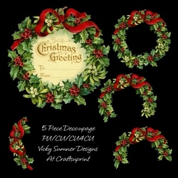 Holly Wreath Decoupage