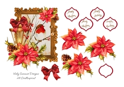 Christmas Lamp and Poinsettia Scene 8